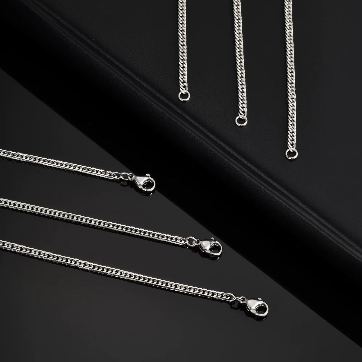 Thin Chain Link Necklace for Men Boys,45/60/70Cm Never Fade Stainless Steel Collars,Casual Jewelry Gifts