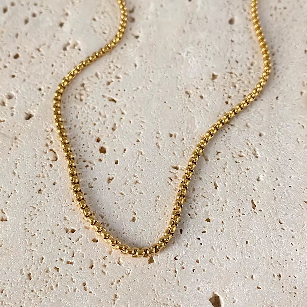 EMANCO Stainless Steel Necklace Minimalist Style Box Chain Element Daily Commute Gender-Neutral Versatile Fashion Men'S Jewelry