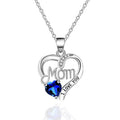 Romantic Heart Pendant Necklace for Mom Elegant Accessories Inlaid Bright Cubic Zirconia Love Mother'S Day Jewelry Gift