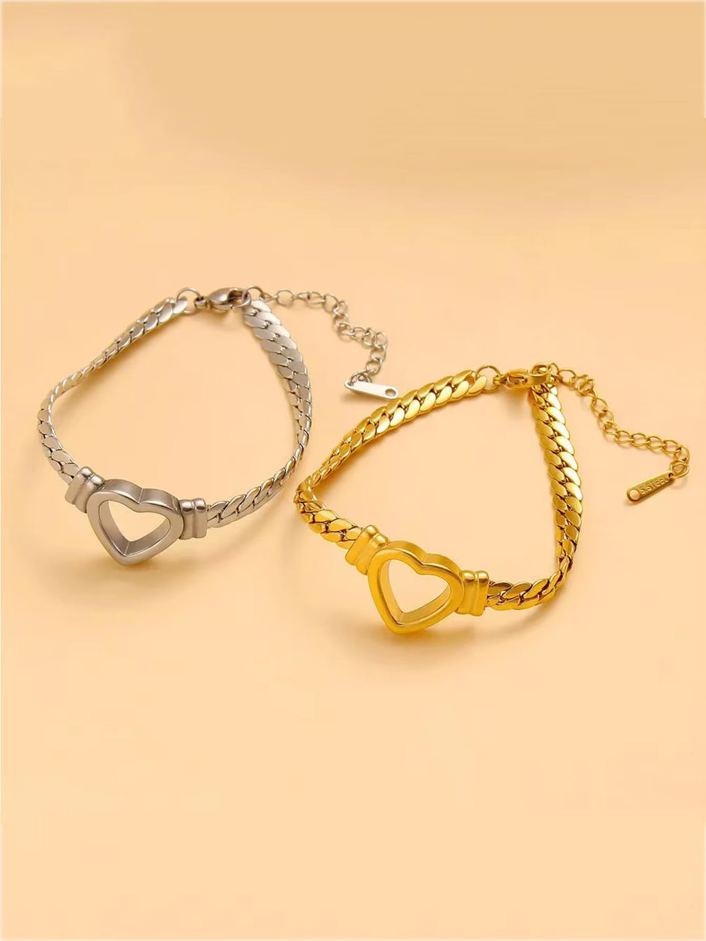 1 Piece Fashion Gold-Plated Waterproof Stainless Steel Jewelry Luxury Heart Shaped Chain Necklace Birthday Gift for Friends Mom