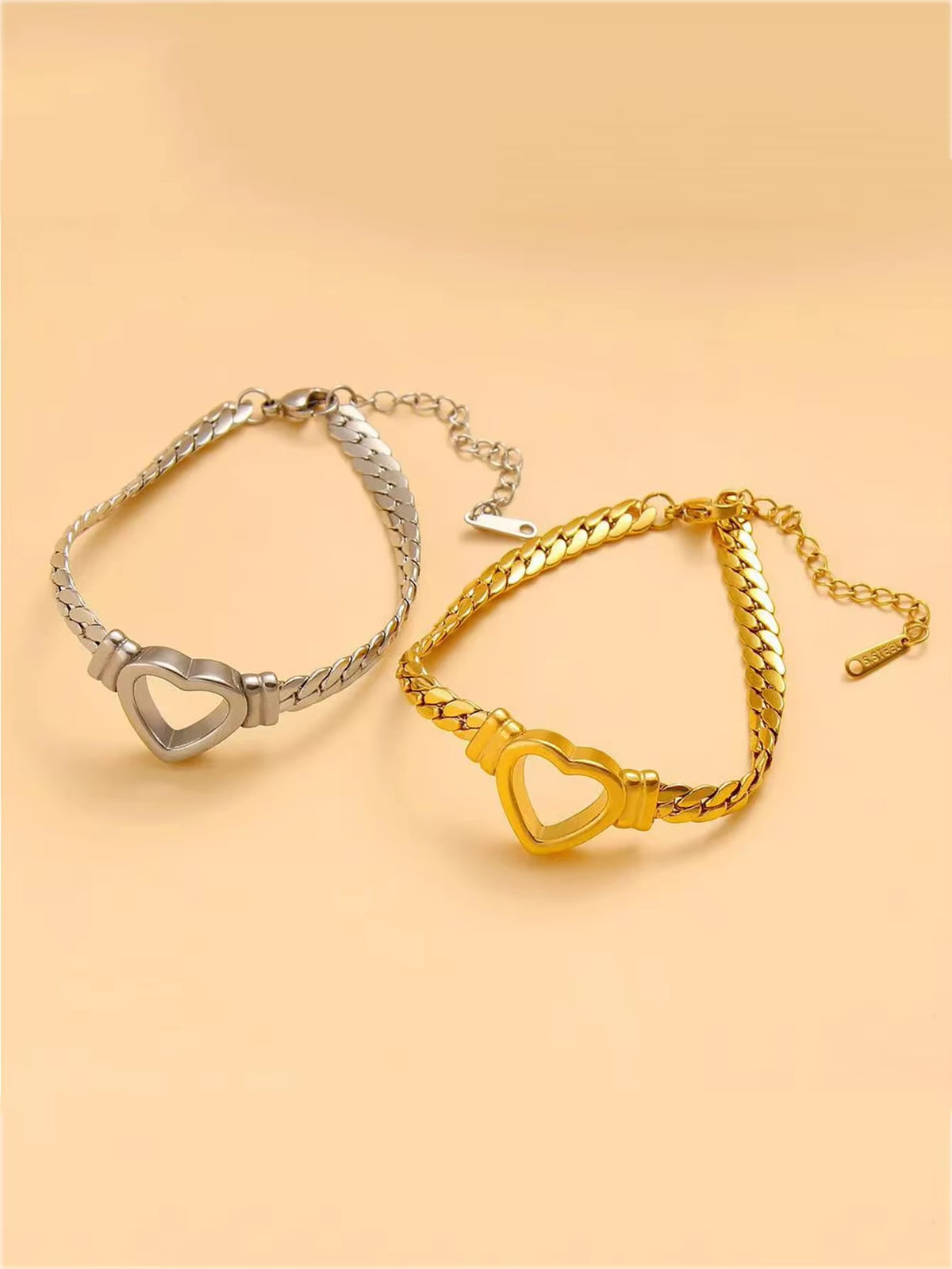 1 Piece Fashion Gold-Plated Waterproof Stainless Steel Jewelry Luxury Heart Shaped Chain Necklace Birthday Gift for Friends Mom