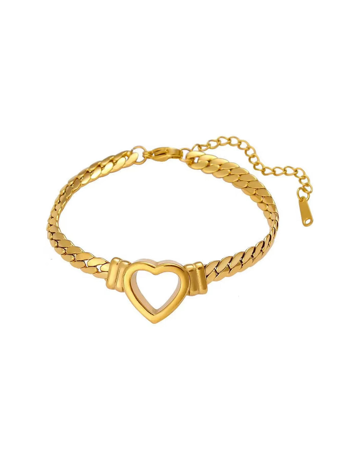 1 Piece Fashion Gold-Plated Waterproof Stainless Steel Jewelry Luxury Heart Shaped Chain Necklace Birthday Gift for Friends Mom