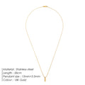 Men'S Stainless Steel Waterproof Jewelry Necklace 1MM Wire Chain Square Pendant in White Golden Fine Accessoriesgift
