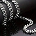 1Pc Men'S Stainless Steel Chain Necklace, Unisex Hip Hop Neck Chain Necklaces